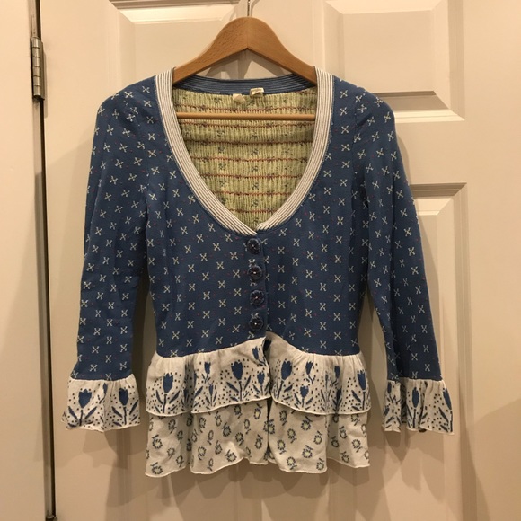 Anthropologie Blue Cardigan - Picture 4 of 5